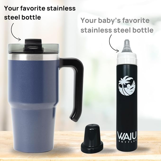 Versatile Waiu Insulated Baby Bottle | 4 oz & 6 oz Sizes | Keeps Drinks Hot - Image 6