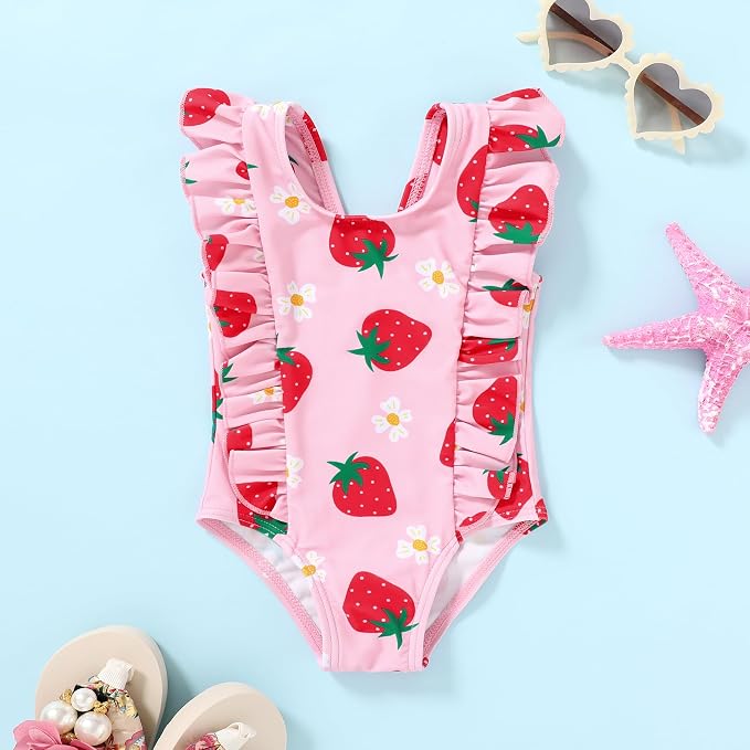 Happy Town One-Piece Infant Toddler Baby Girl Summer Swimsuit Watermelon - Image 7