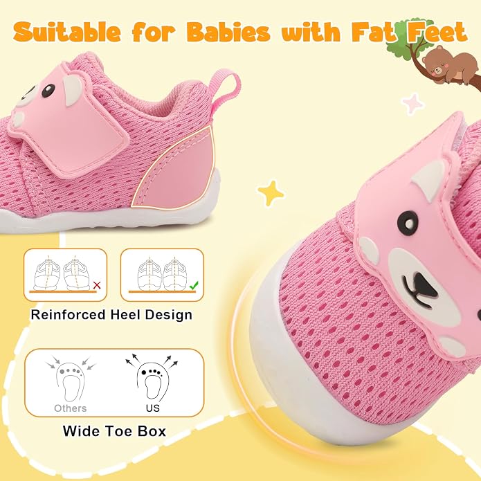 FEETCITY Baby Walking Shoes Wide Baby Shoes Boys Girls Infant Sneakers Crib - Image 2