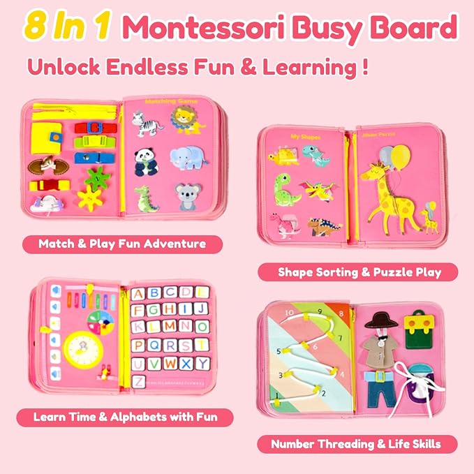 Qizfun Busy Board Montessori Toy - Image 3