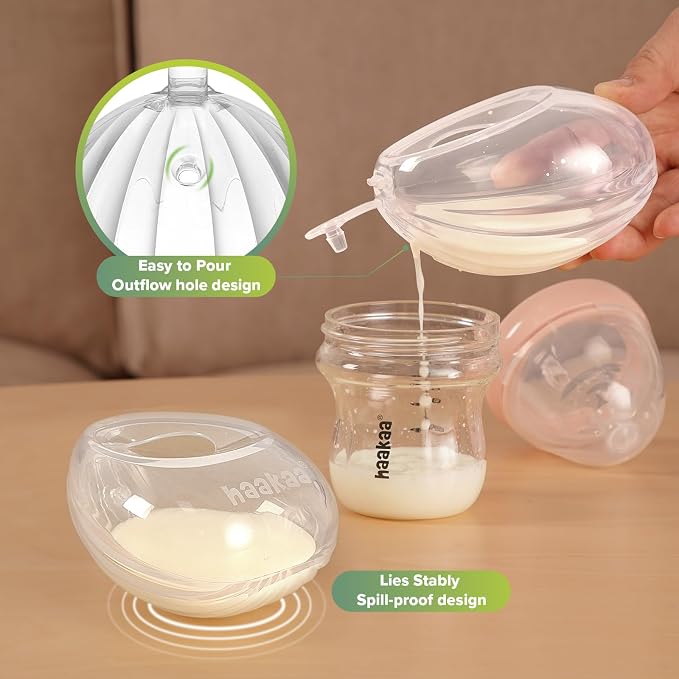haakaa Manual Breast Pump for Breastfeeding 4oz/100ml and Shell Wearable Manual - Image 6