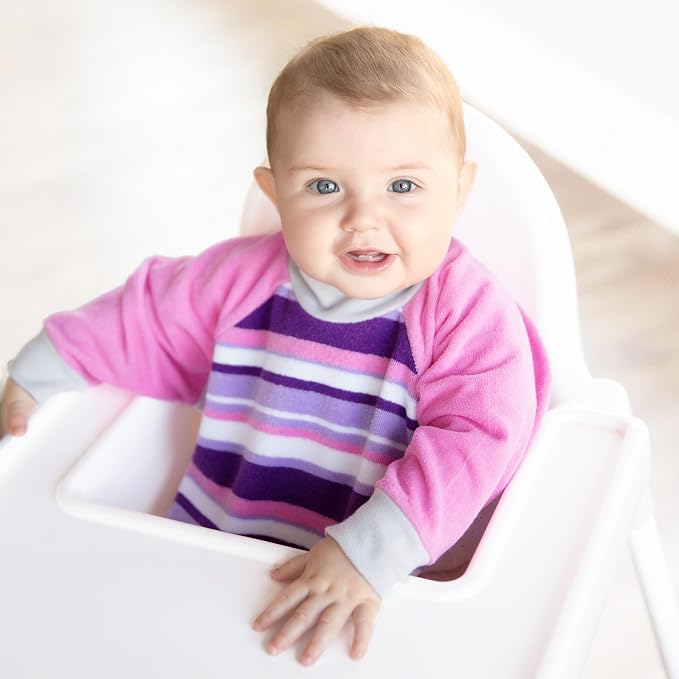 Kiddologic Bibit-all Baby Feeding Bib, Long Sleeves, Ribbed Cuffs and High - Image 3