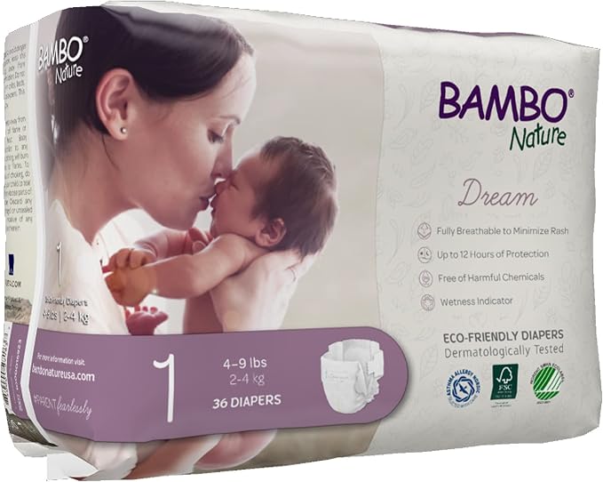 Bambo Nature Hypoallergenic Dream Baby Diapers, Premium Eco-Labeled Sustainable - Image 3