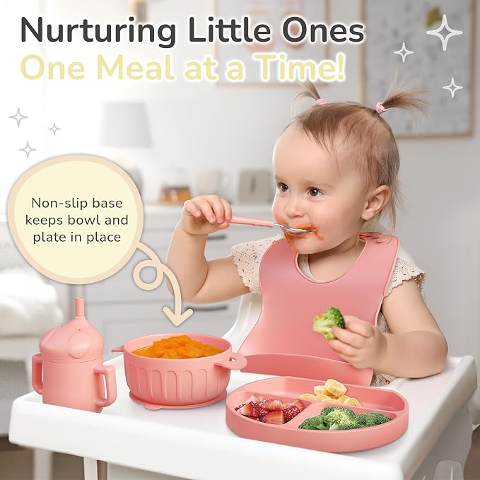 mimi & kiki BPA-Free Silicone Baby Feeding Set, Baby Plates and Bowls Set - Image 6