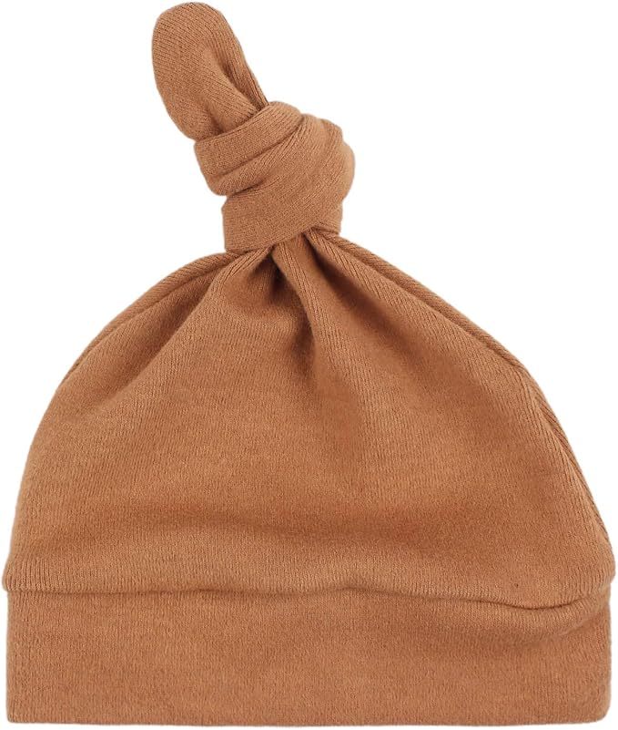 JANGANNSA Newborn Baby Hat Infant Baby Boys Beanie Top Knot Stretchy Hats by JANGANNSA