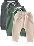 Sejardin Toddler Baby Boy Girl Pants 3 Pack Solid Color Elastic Waist Jogger by Sejardin