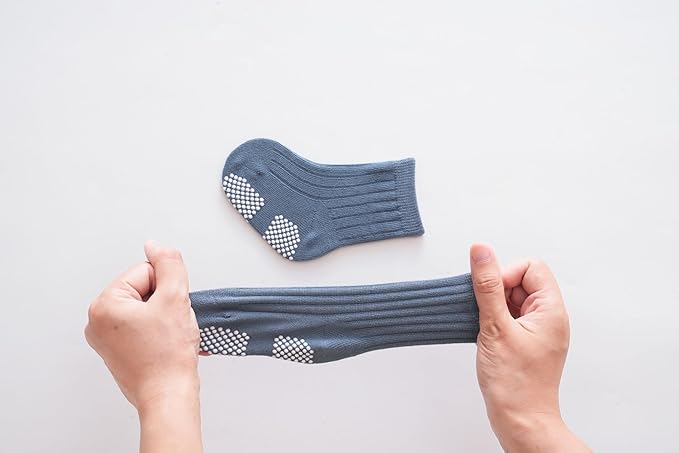 Baby Crew Socks, Grips Combed Cotton Socks Toddler Non-Skid - Image 5