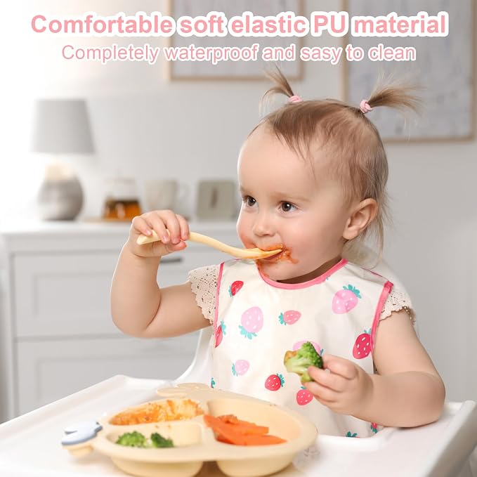 Accmor Baby Bibs, Waterproof Baby Toddler Bibs, Apron Smock Bib - Image 5