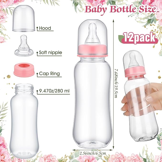 TrelaCo Cool Baby Shower Games Wooden Bottle Chug Sign Rustic Theme Gift Sets - Image 3