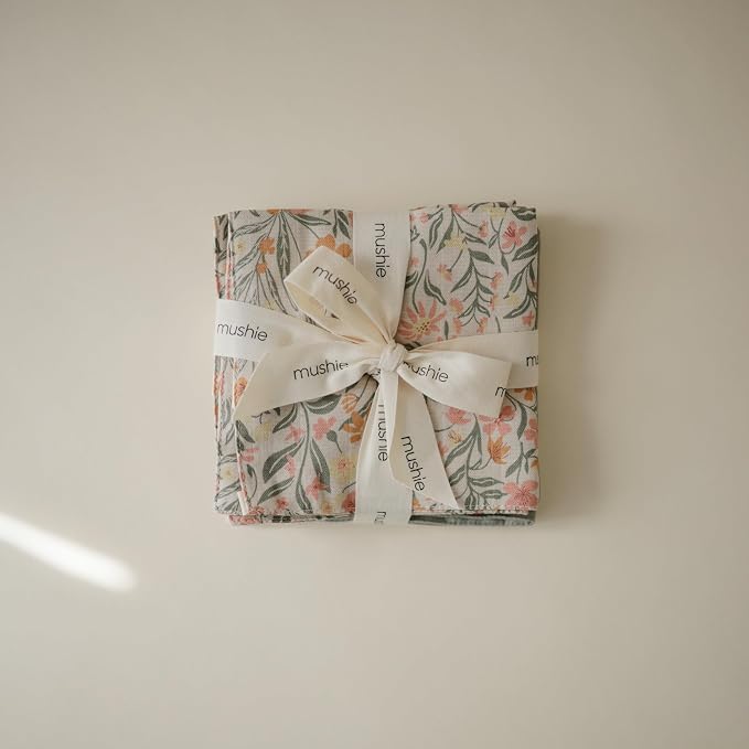 mushie Muslin Organic Cotton Washcloths 5-Pack | Soft Wipes - Image 7