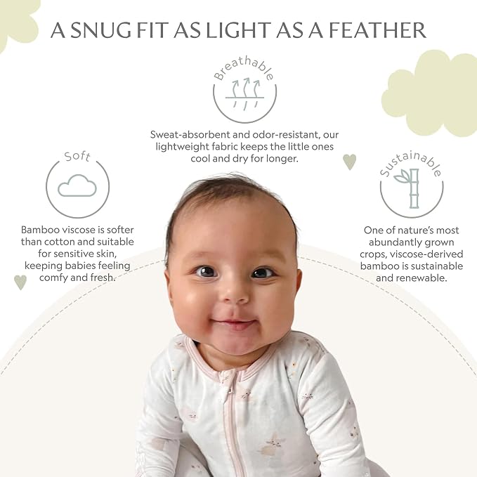 Bamboo Little Soft Baby Footie Pajamas, Baby Clothes, Newborn Sleepers - Image 3