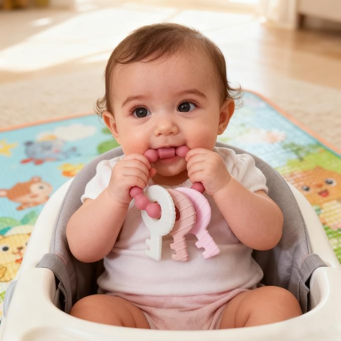 Baby Teething Keys Toys 3 to 12 Months, Infants Toddler Sensory Chew Toys - Image 6