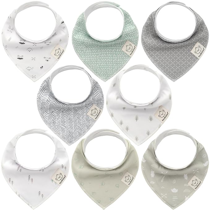 8-Pack Organic Baby Bandana Bibs by KeaBabies