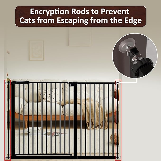 DEARBB Extra Wide Baby Gate Ultra Narrow Spacing 30.11-77.36" Pressure Mounted - Image 2