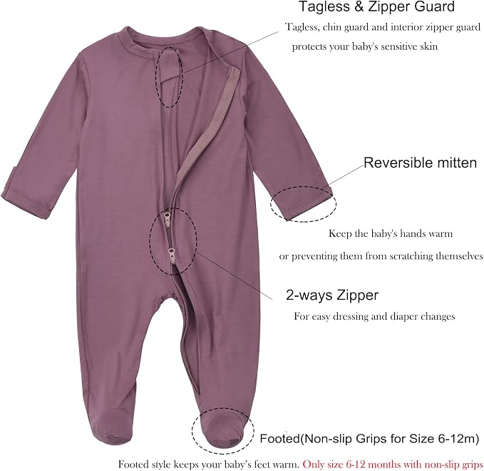 Aablexema Baby Footie Pajamas Zipper - Image 3