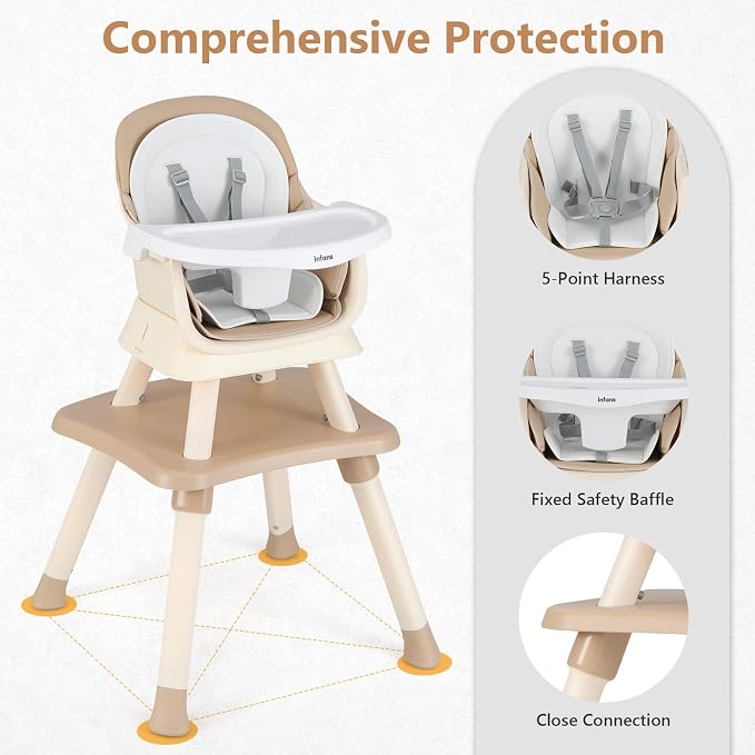 INFANS 8 in 1 Baby High Chair, Convertible Highchair - Image 6