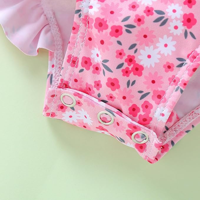 WOLBAY Baby Girl Swimsuit Long Sleeve One Piece Rash Guard - Image 6