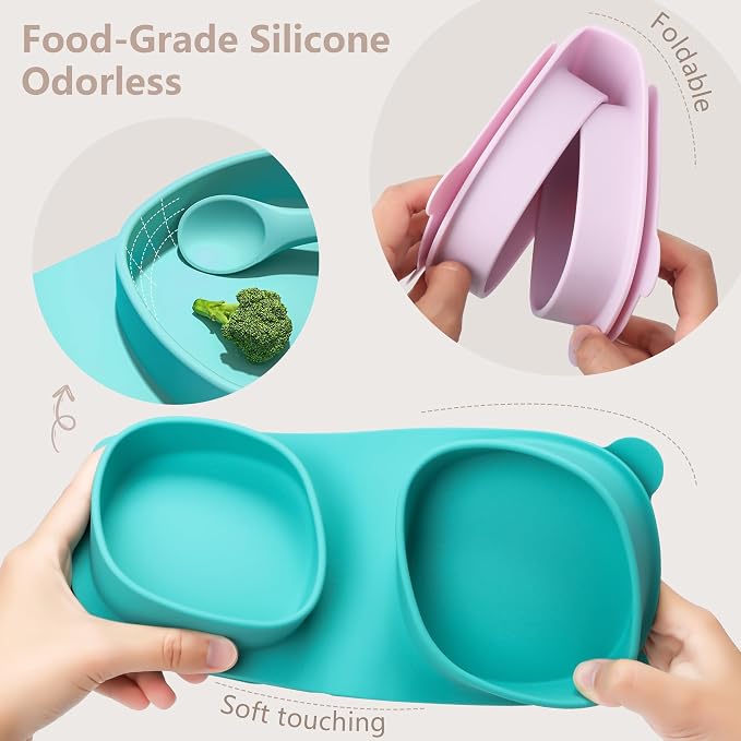 Silicone Foldable Novelty Dinner Plates, Suction Plates - Image 4