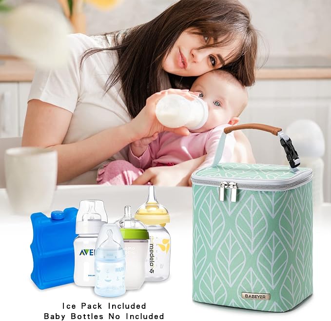 Breast Milk Cooler Bag with Ice Pack Fits 4 Baby Bottles Up to 9 Ounce - Image 6