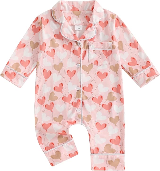 Balaflyie Baby Girl Button Down Pajamas Romper One-Piece Jumpsuit Long Sleeve by Balaflyie