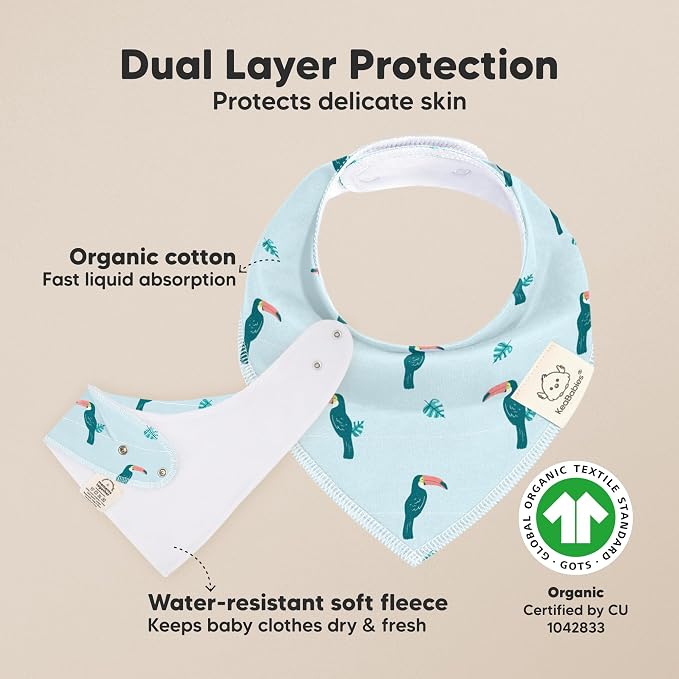 8-Pack Organic Baby Bandana Bibs - Image 2