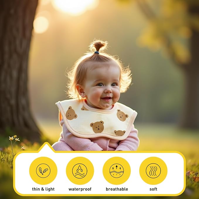 EllieHouse Baby Bibs for Girls Boys 8 Pack Muslin Drool Teeth Drooling Teething - Image 6