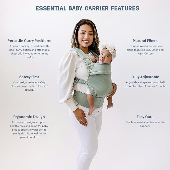 Ava & Oliver Essential Baby Carrier – Ergonomic, Hip-Healthy Soft Structured - Image 2