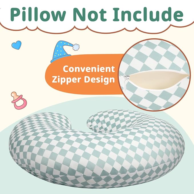 FEBSNOW 2 Pack Baby Nursing Pillow Cover, Stretchy Soft Cotton Nursing Cover - Image 4