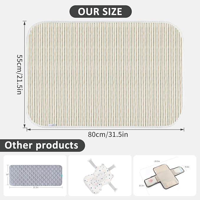 Baby Diaper Changing Pad, 21 5/8" x 31.5" Waterproof Changing Pad Liners - Image 3