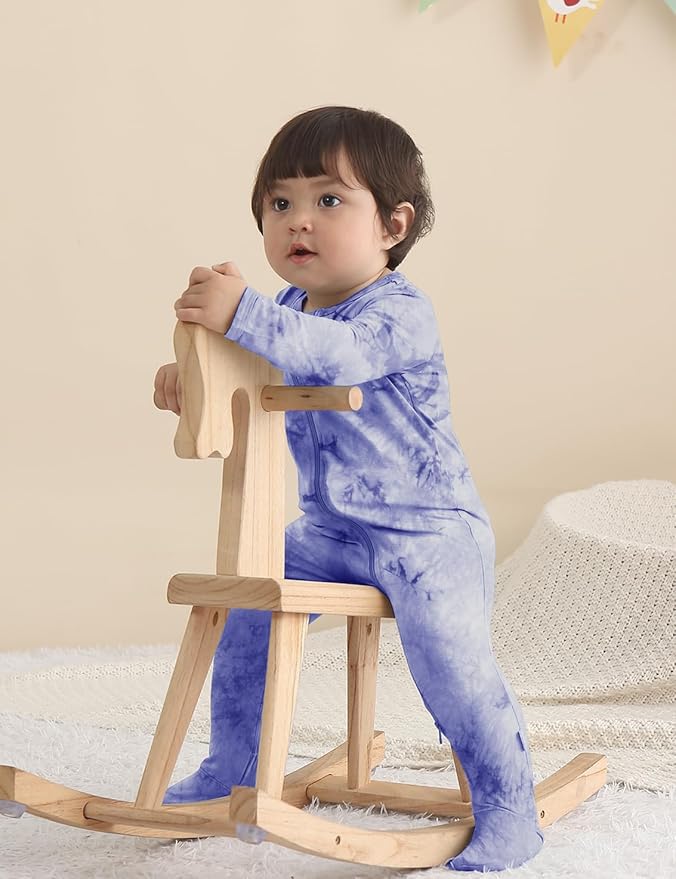 Jimonda Baby Girls Boys Footed Pajamas, Rayon From Bamboo, 2 Way Zipper Long - Image 5