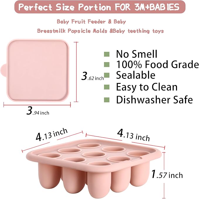 WAJIAYON Baby Food Freezer Tray Silicone Nibble Freezer Tray, Baby Fruit Food - Image 2