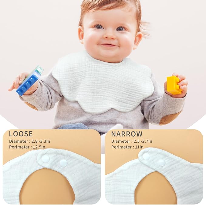 Baby Bibs Muslin Bibs for Baby Girl Boy for Drooling and Teething 10 Pack - Image 3