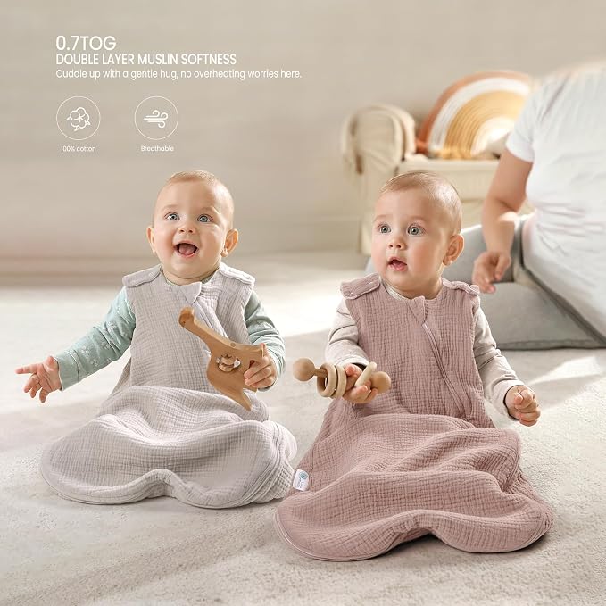 lulumoon Sleep Sack Muslin for Baby: Cotton Wearable Blanket for 15-24 Months - Image 4