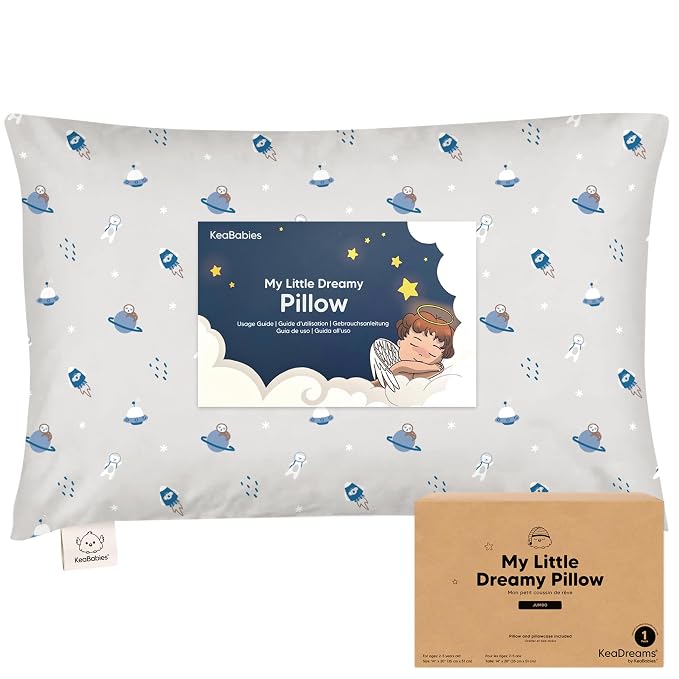 KeaBabies Toddler Pillow with Pillowcase, Jumbo 14X20 by KeaBabies