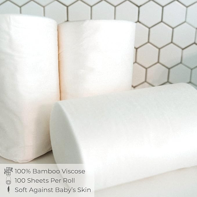 Diaper Liners for Cloth Diapers, 100 Disposable Sheets Per Roll, Made of Soft - Image 6