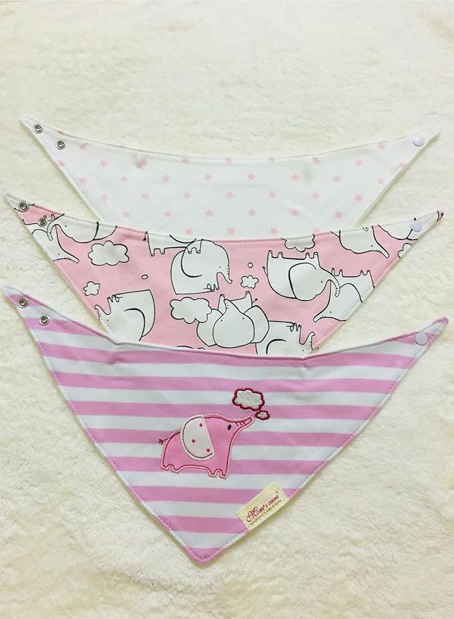 Baby Dribble Bib, Toddler Bandana Bib 3 Packs Super Absorbent Cotton Feeding - Image 3