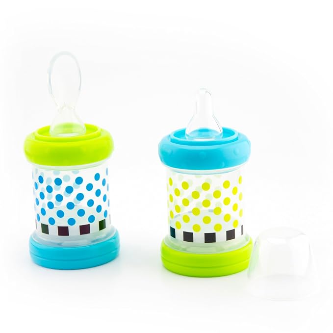 Sassy Baby Food Nurser – 4+ Months Set of 2-4oz 100% Silicone Nipple and Spoon - Image 2