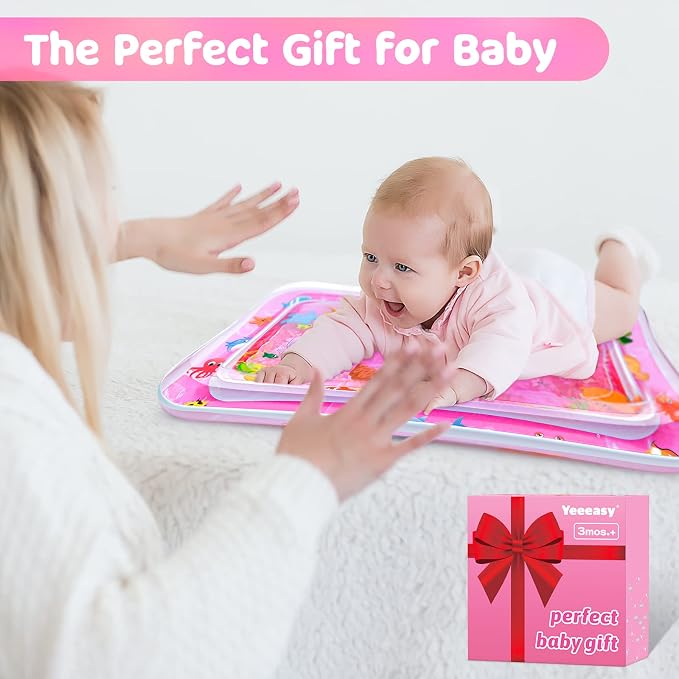 Tummy Time Water Mat for Baby Girl Baby Girl Toys for 3 to 12 Months Great Baby - Image 2