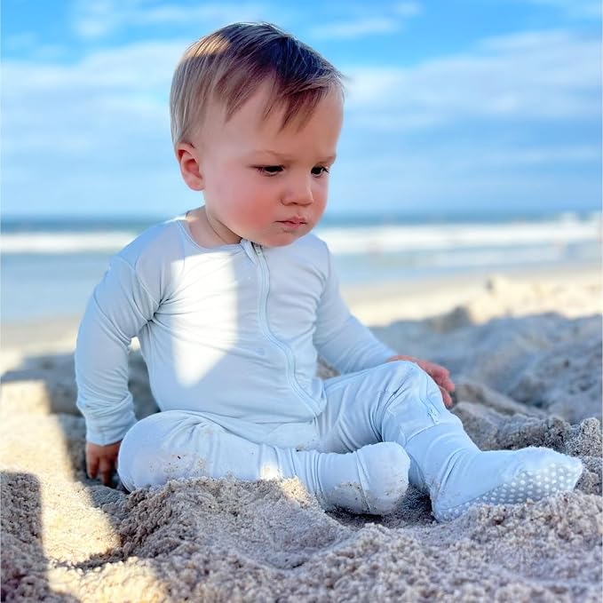 Bamboo Little Soft Baby Footie Pajamas, Baby Clothes, Newborn Sleepers - Image 7