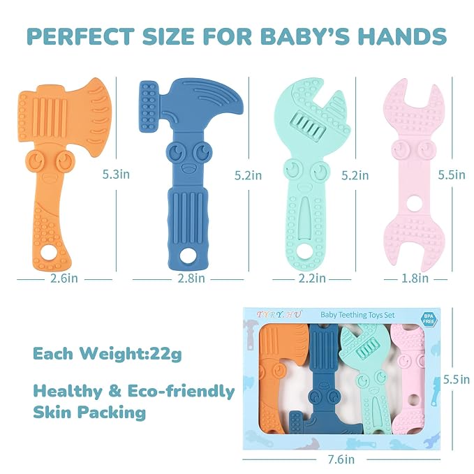 TYRY.HU Baby Teething Toys for Babies, Baby Teether Toys, BPA Free Silicone - Image 8