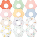JaGely 12 Pack 360° Rotate Baby Bibs Waterproof Bibs Baby Girl Muslin Bib Snap by JaGely