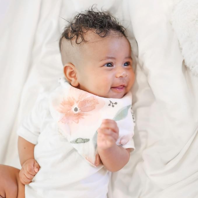 Crane Baby Soft Muslin Baby Bib Set, Adjustable and Absorbent Bandana Style Bibs - Image 6