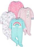 Gerber Baby Girls 4 Pack Sleep 'N Play Footie by Gerber