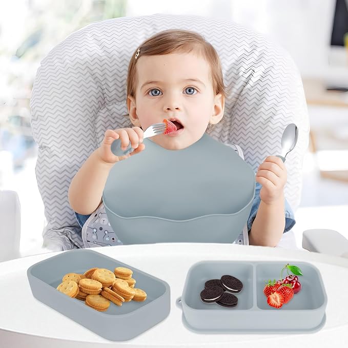 Travel Silicone Baby Feeding Set - Image 7