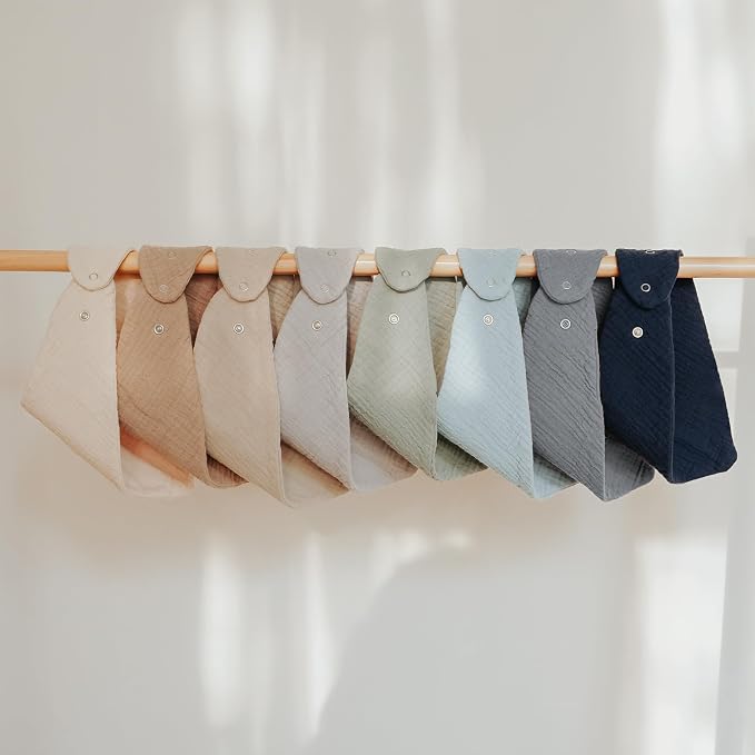 8-Pack Muslin Baby Bandana Drool Bibs – Soft & Absorbent 100% Cotton Teething - Image 7