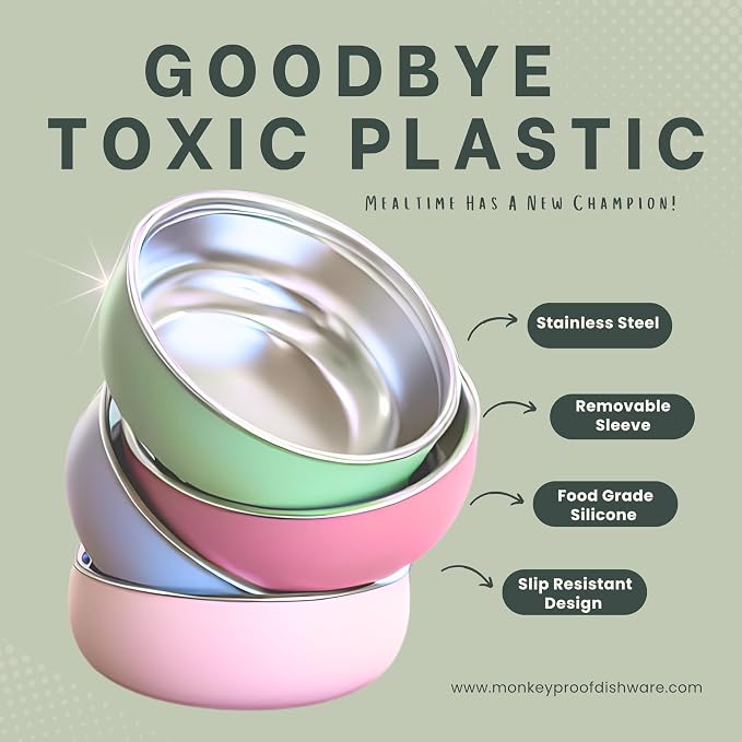 Monkey Proof™ Non-Toxic Stainless Steel Child Bowl 5” - Image 3