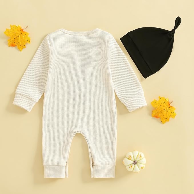 Newborn Infant Baby Boy Halloween Outfit Little Pumpkin Embroidery Romper - Image 4