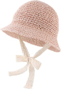 Baby Girl Straw Hat Outdoor Baby Sun Protection Hats Summer Bowknot Beach Cap by JANGANNSA