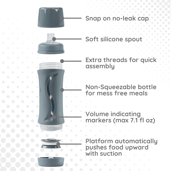 Subo Baby Food Bottle | No Mess Baby Toddler Self Feeder | Squeeze Free Design - Image 5