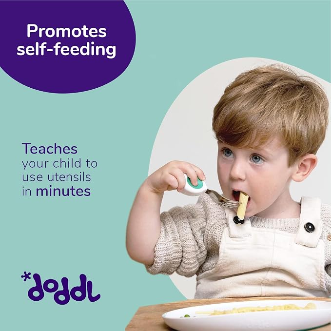doddl Toddler Utensils, Ergonomic Fork and Spoon Set - Image 2